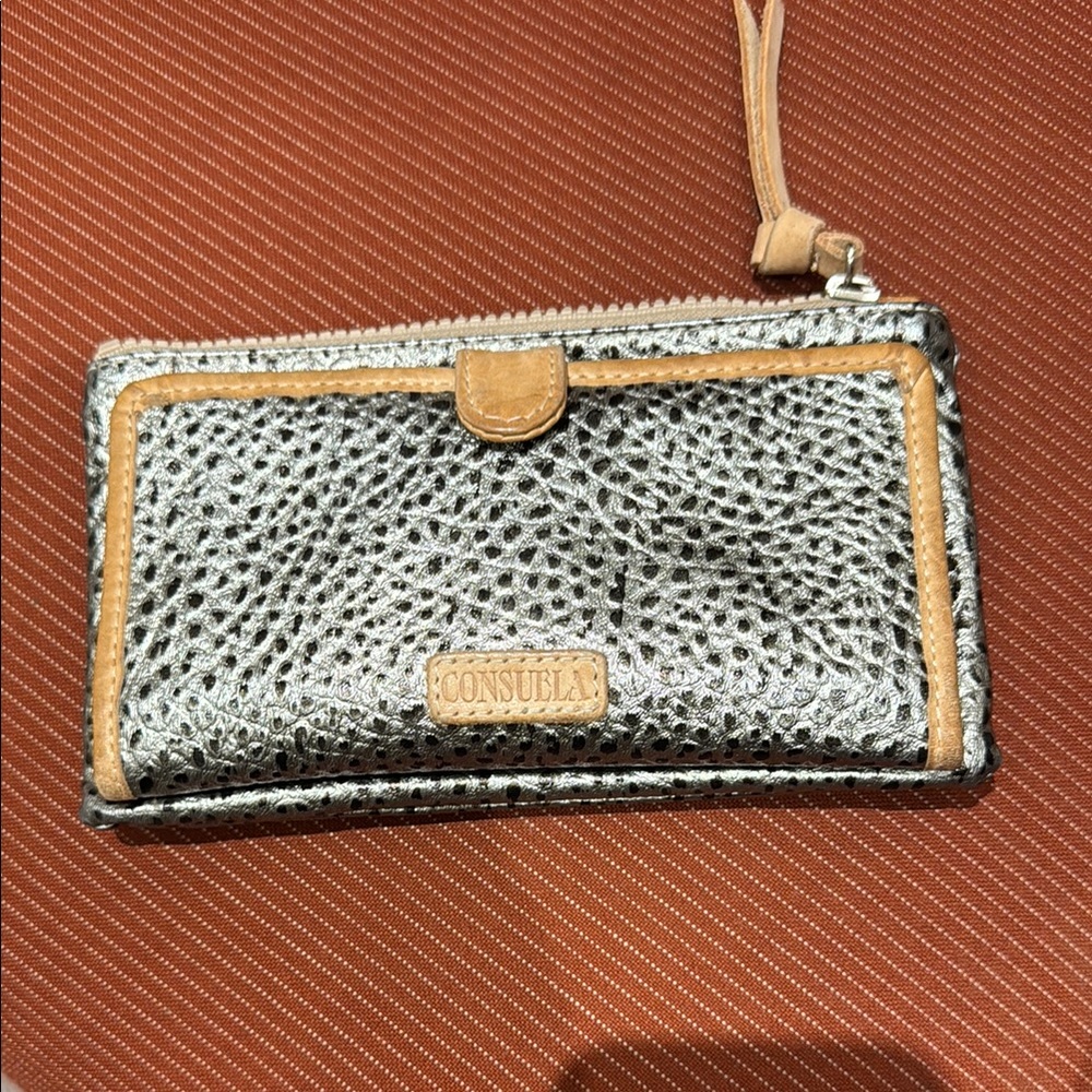 Consuela Tommy Slim Wallet Silver and Tan Women's Wallet